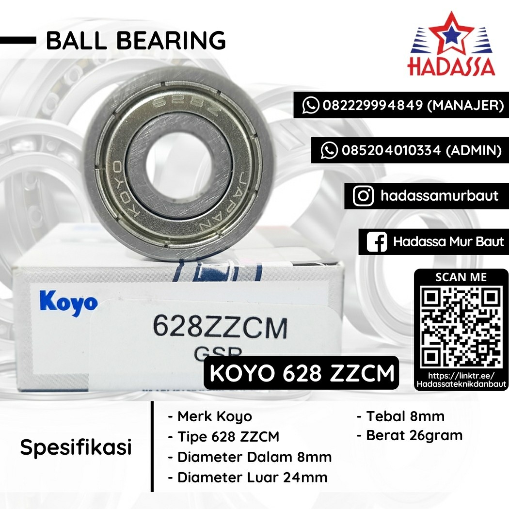 Ball Bearing Koyo 628 ZZCM