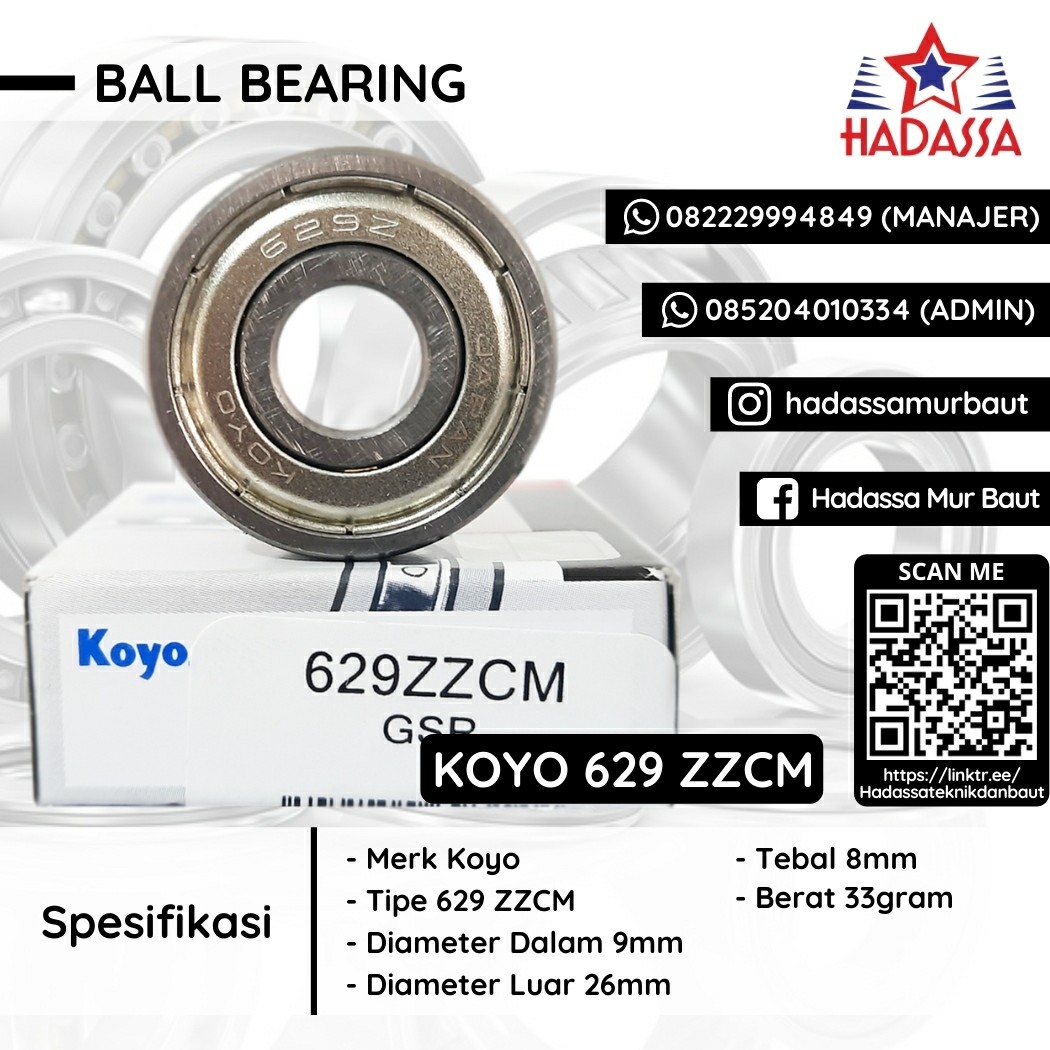 Ball Bearing Koyo 629 ZZCM