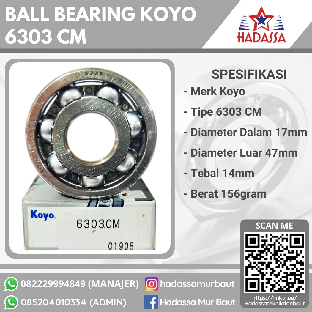 Ball Bearing Koyo 6303 CM