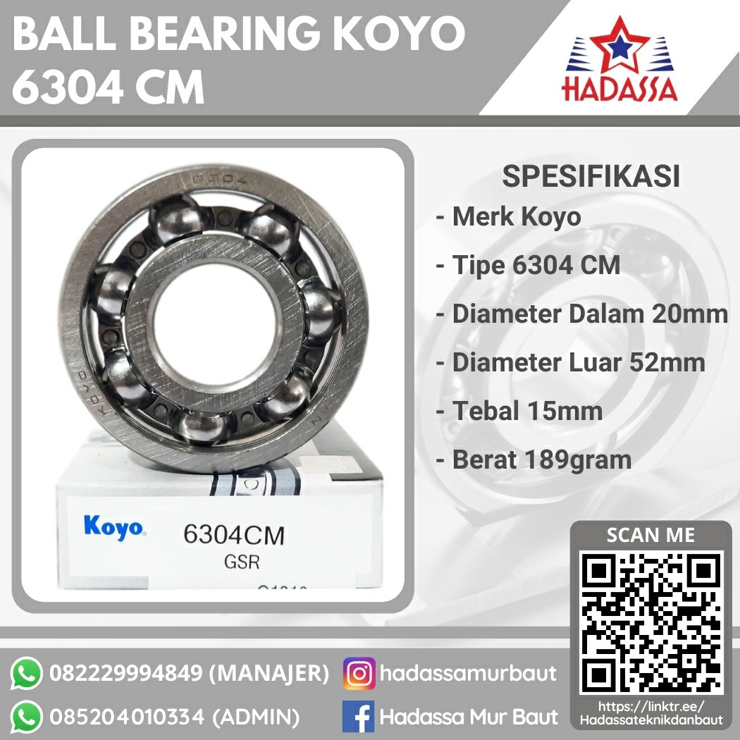 Ball Bearing Koyo 6304 CM