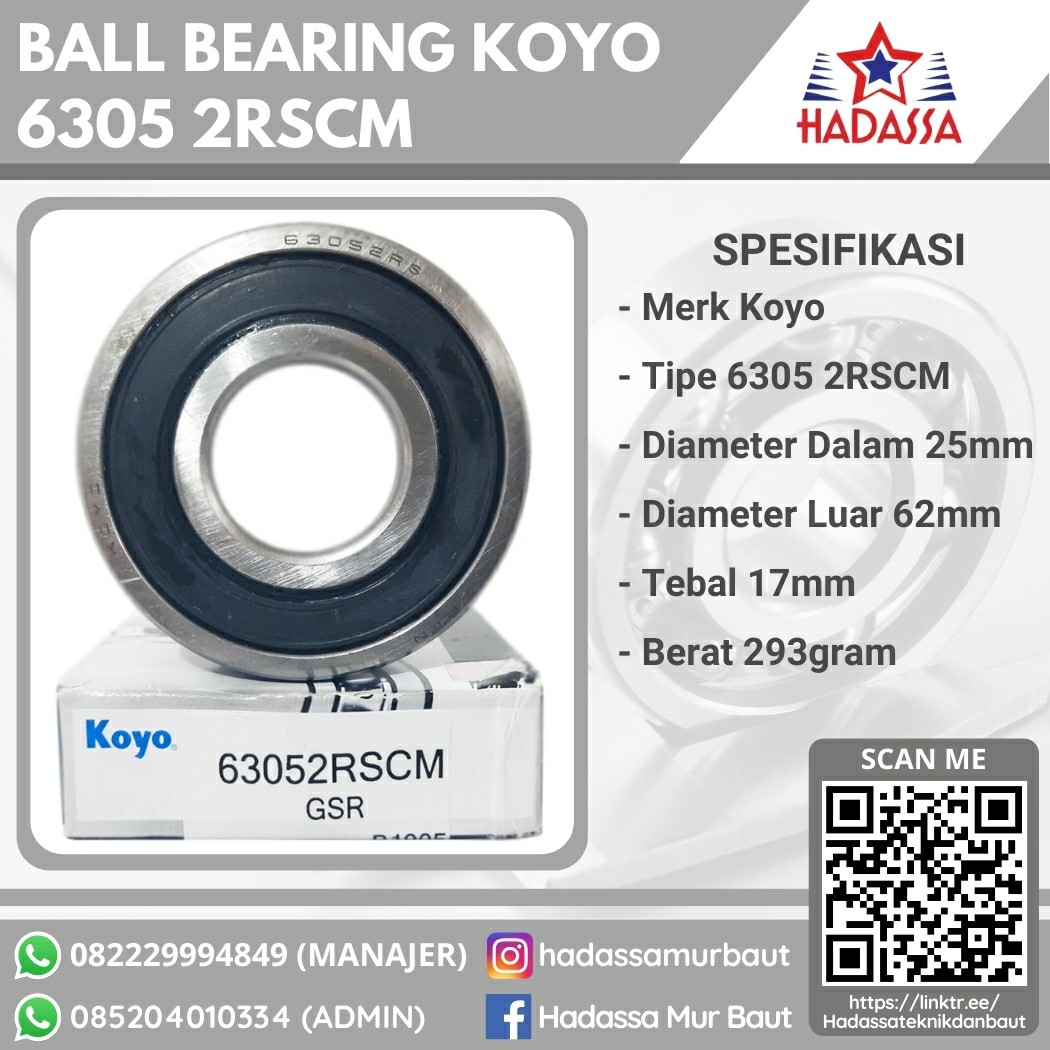 Ball Bearing Koyo 6305 2RSCM