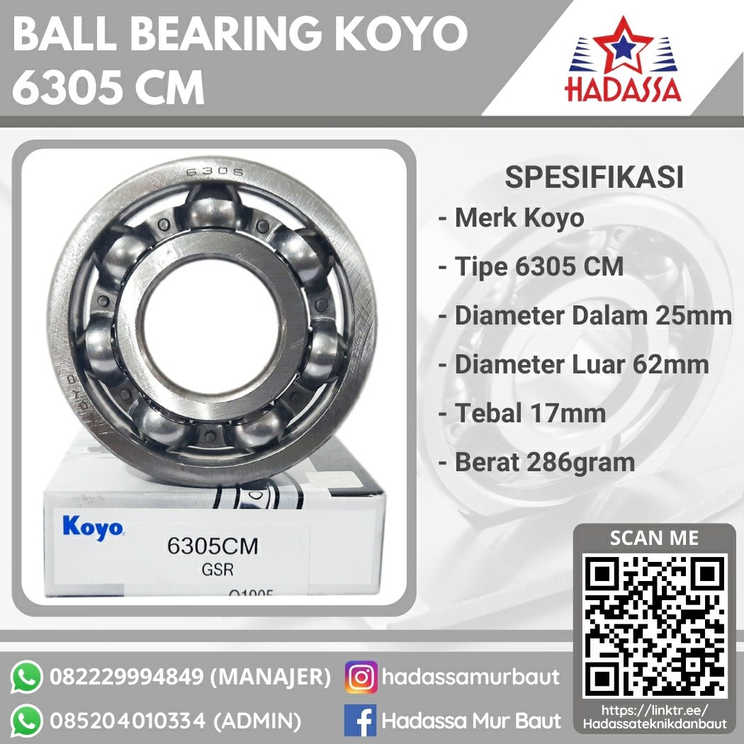 Ball Bearing Koyo 6305 CM