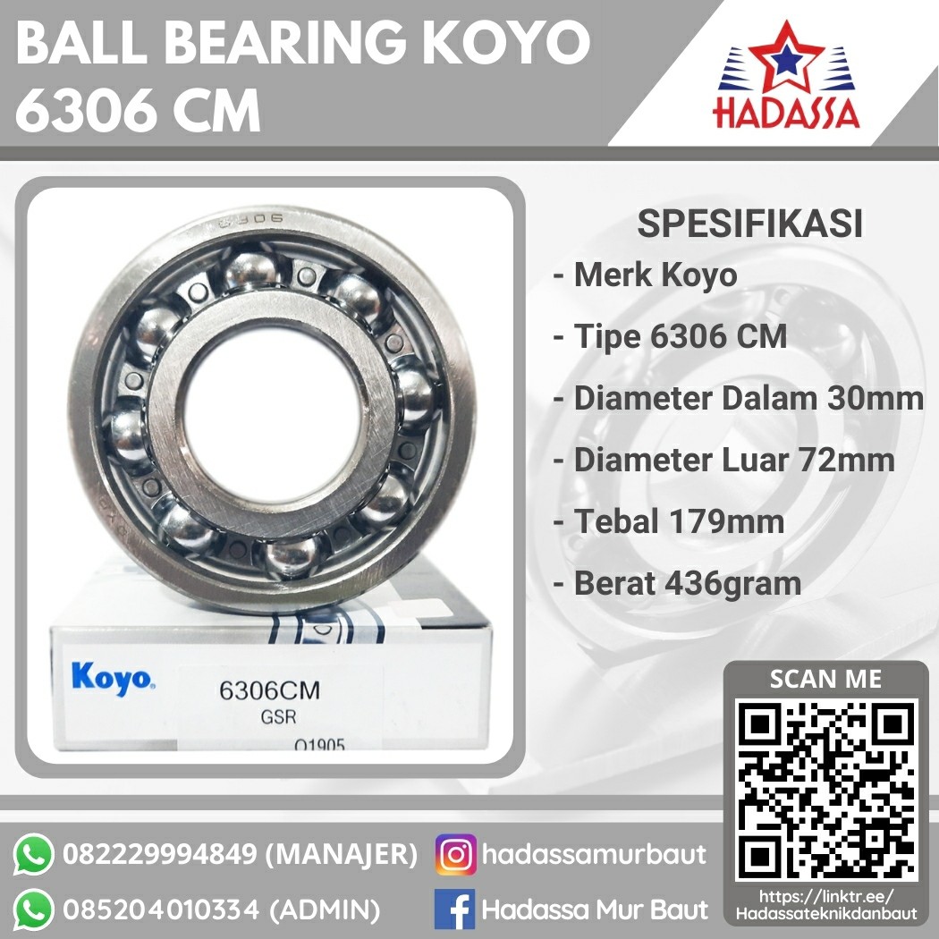 Ball Bearing Koyo 6306 CM