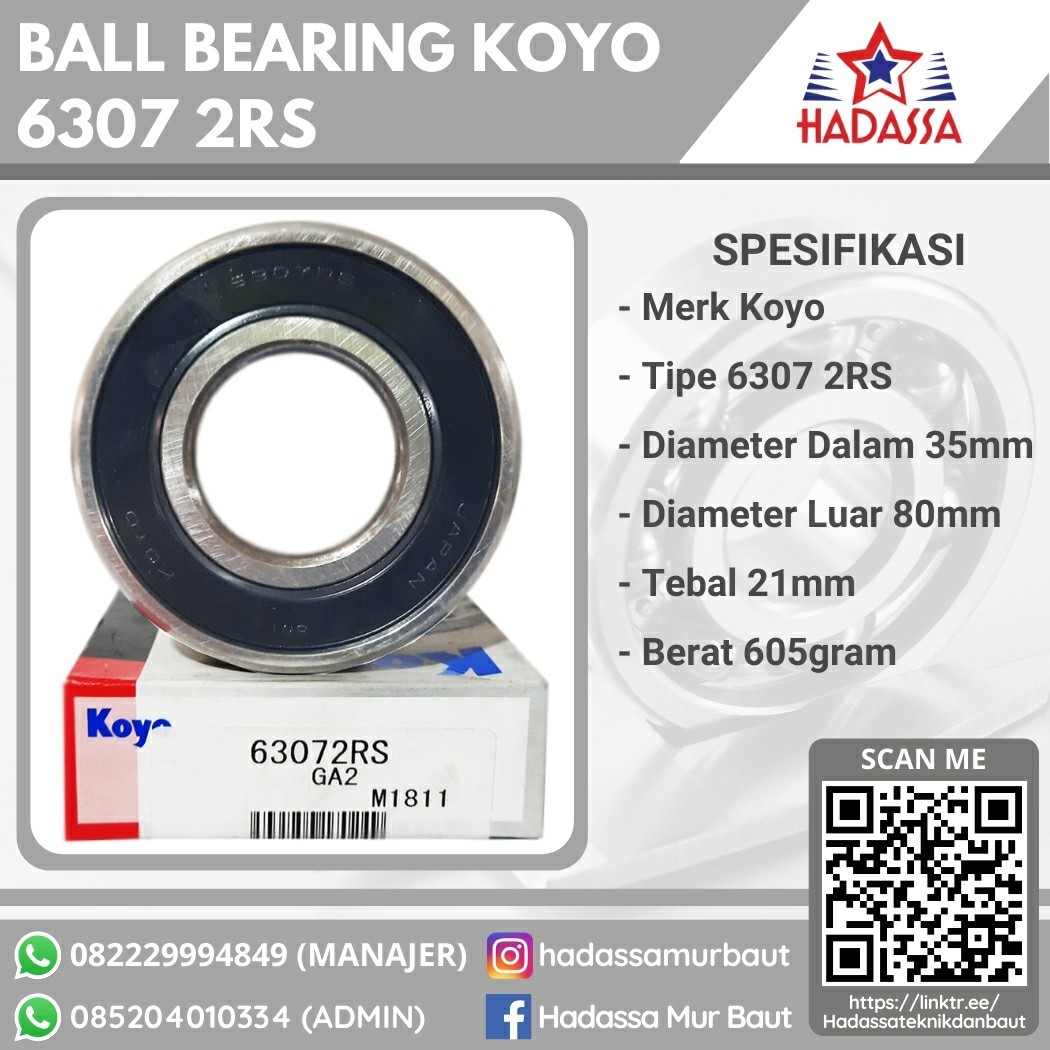 Ball Bearing Koyo 6307 2RS