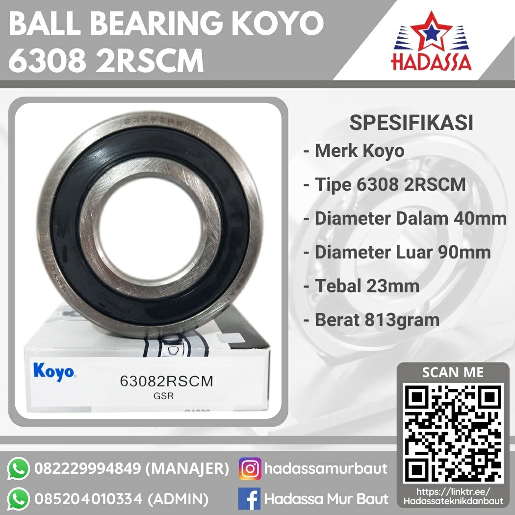 Ball Bearing Koyo 6308 2RSCM