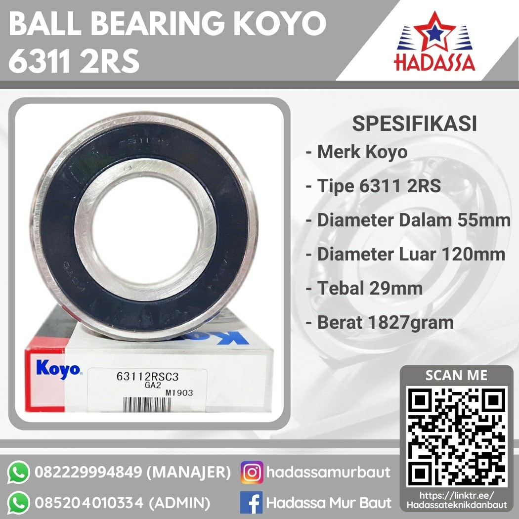 Ball Bearing Koyo 6311 2RS