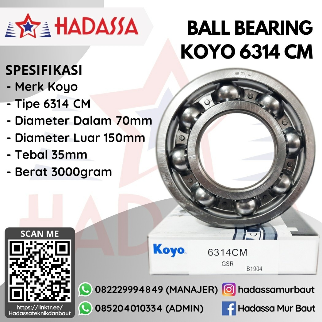 Ball Bearing Koyo 6314 CM