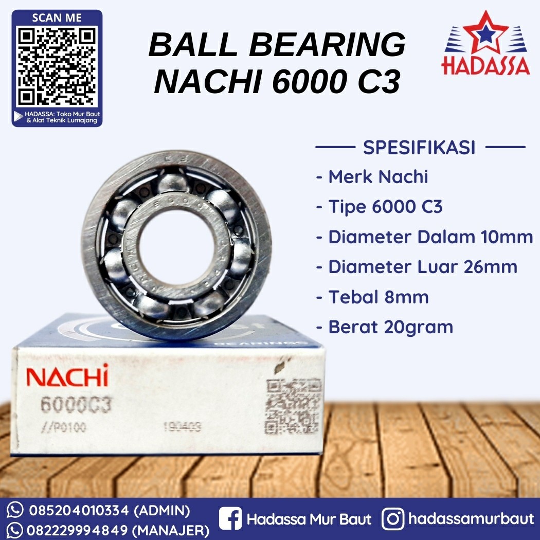 Ball Bearing Nachi 6000 C3