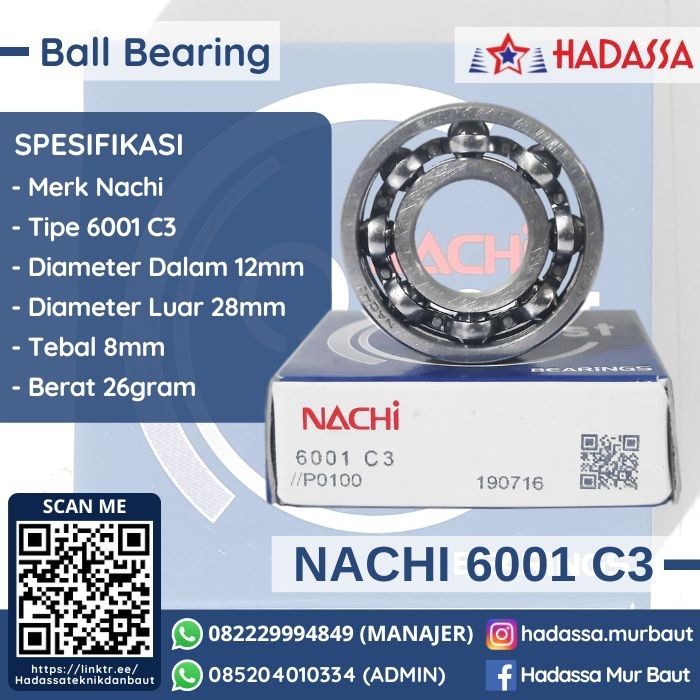 Ball Bearing Nachi 6001 C3