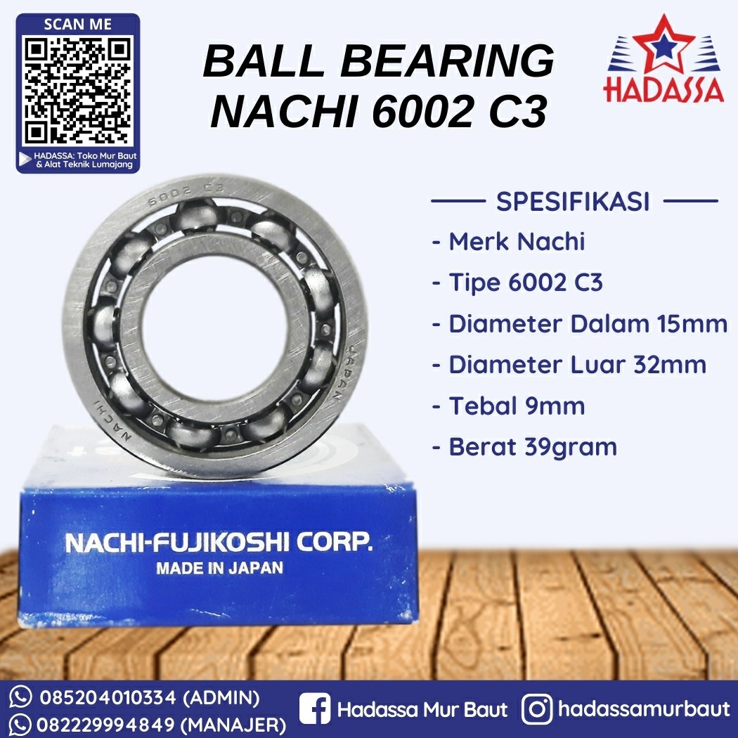 Ball Bearing Nachi 6002 C3