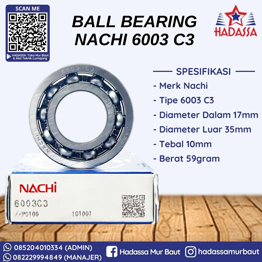 Ball Bearing Nachi 6003 C3