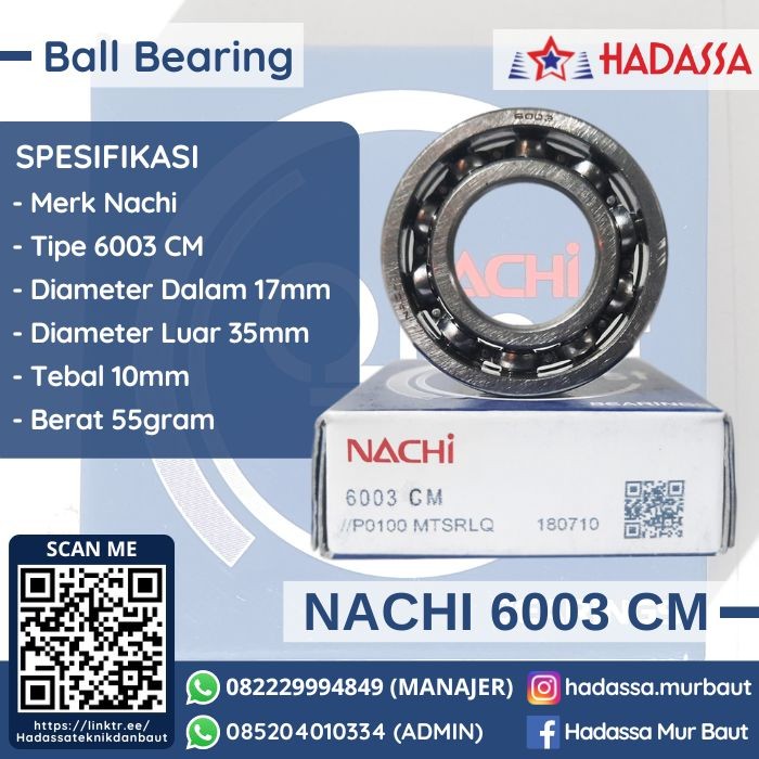 Ball Bearing Nachi 6003 CM