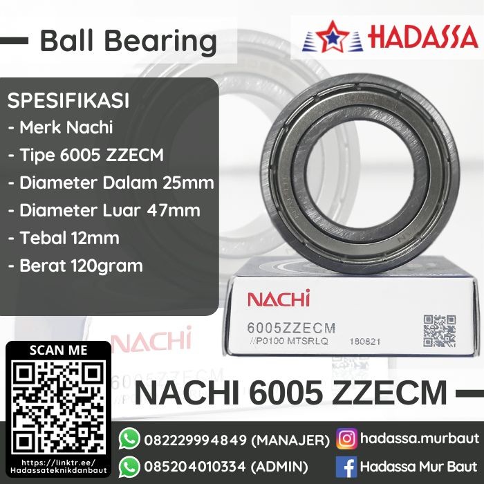 Ball Bearing Nachi 6005 ZZECM