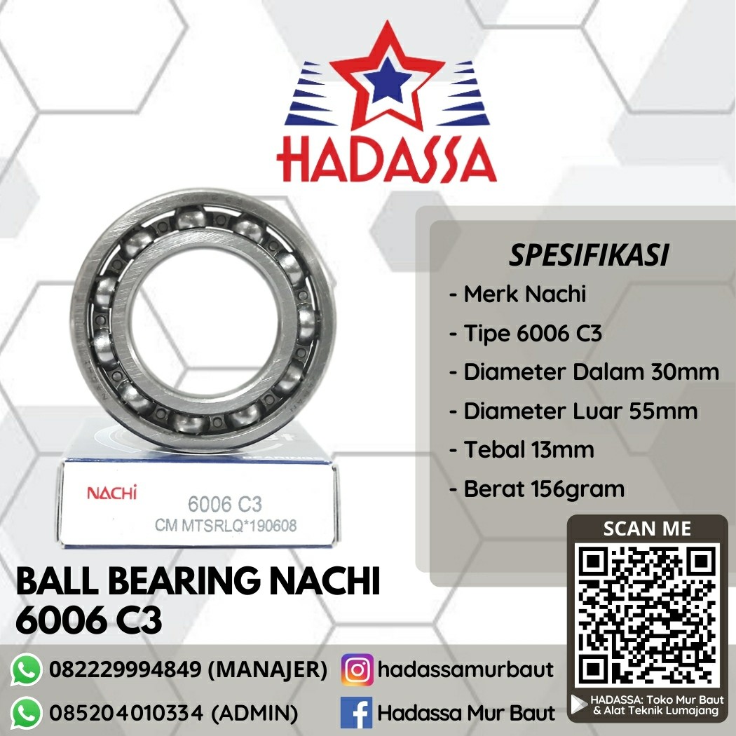 Ball Bearing Nachi 6006 C3