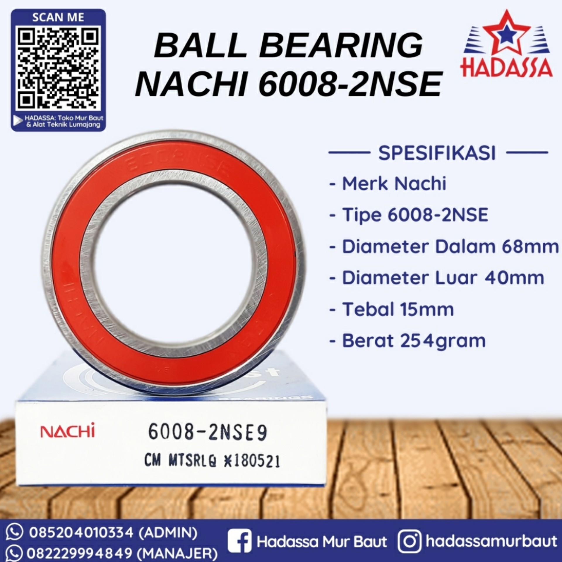 Ball Bearing Nachi 6008-2NSE