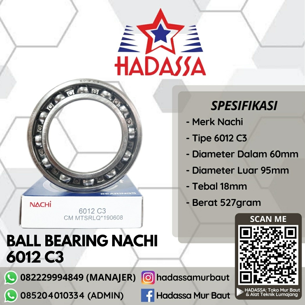 Ball Bearing Nachi 6012 C3