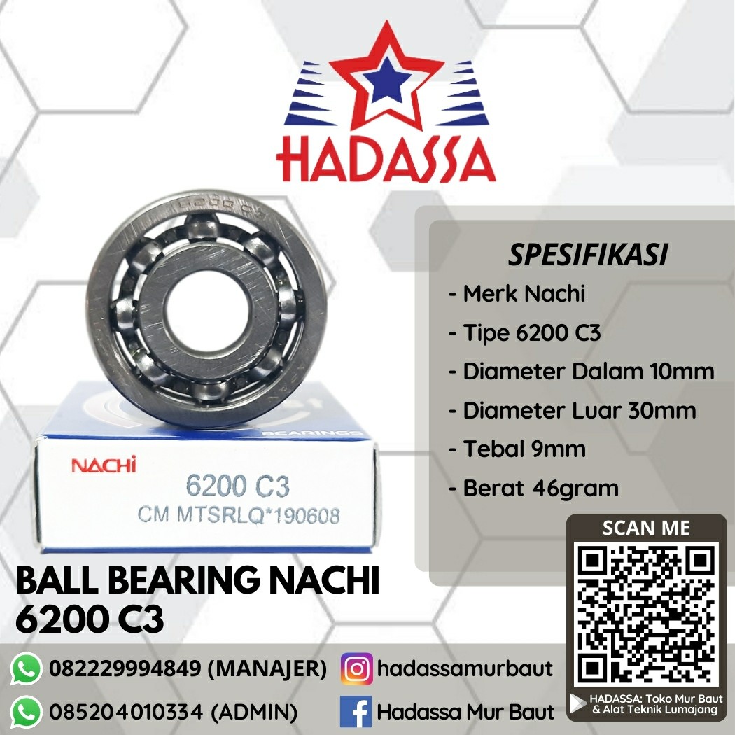 Ball Bearing Nachi 6200 C3