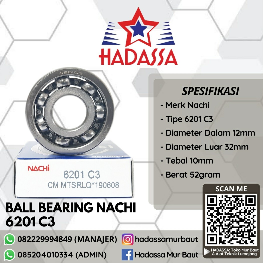 Ball Bearing Nachi 6201 C3