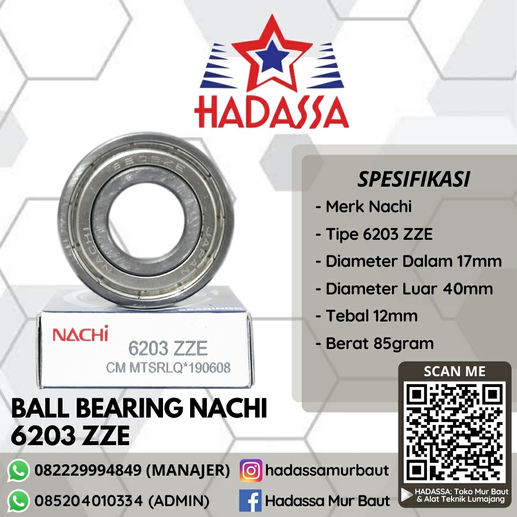 Ball Bearing Nachi 6203 ZZE