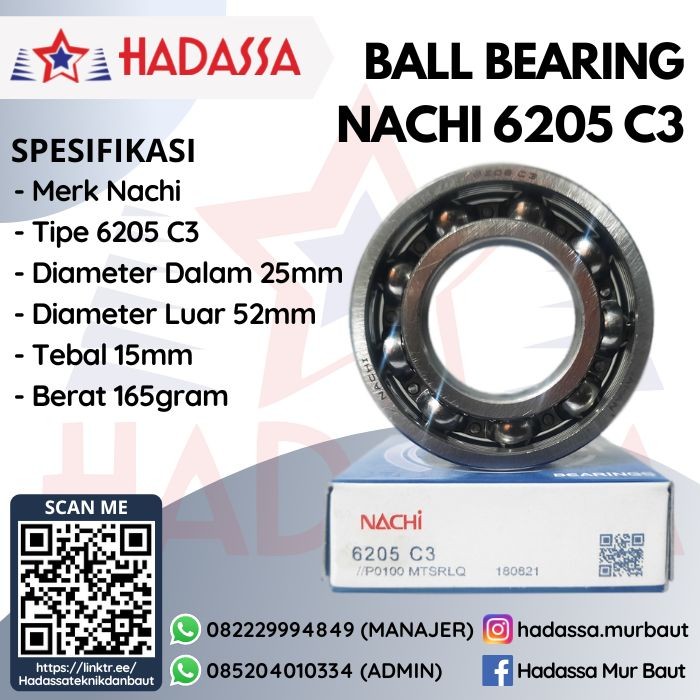 Ball Bearing Nachi 6205 C3