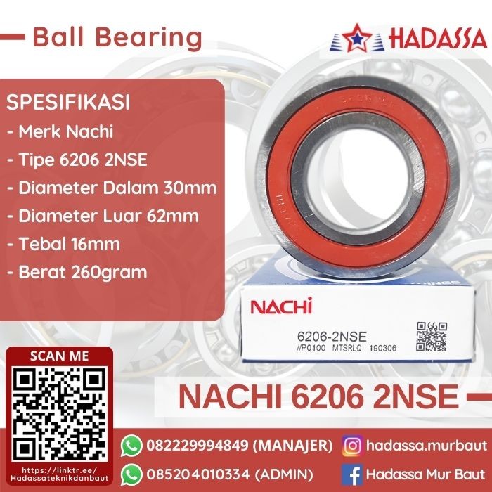 Ball Bearing Nachi 6206 2NSE