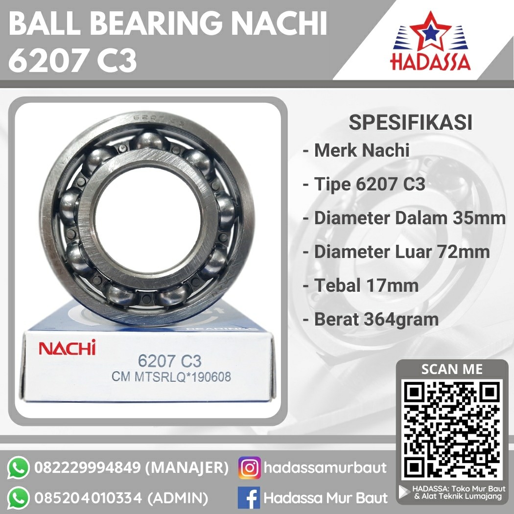 Ball Bearing Nachi 6207 C3