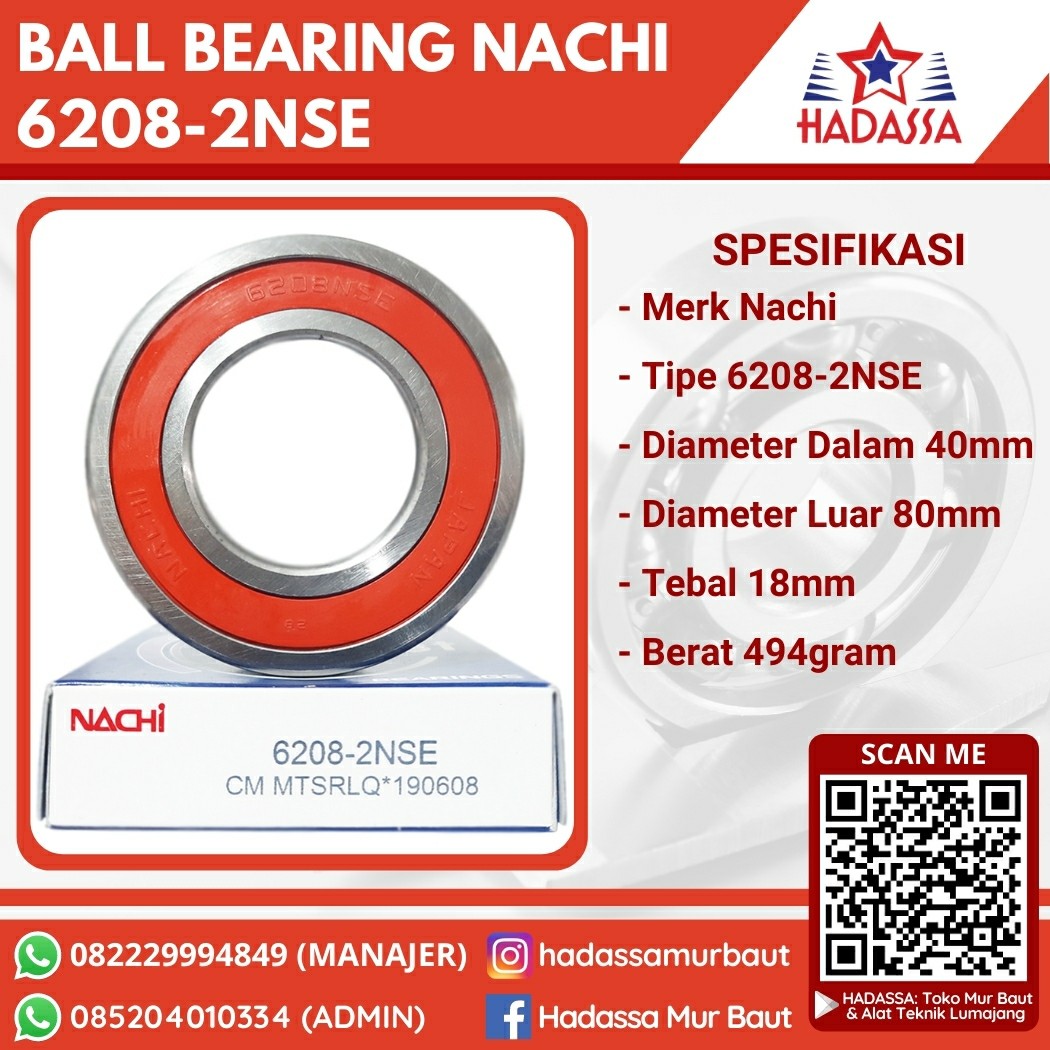 Ball Bearing Nachi 6208-2NSE