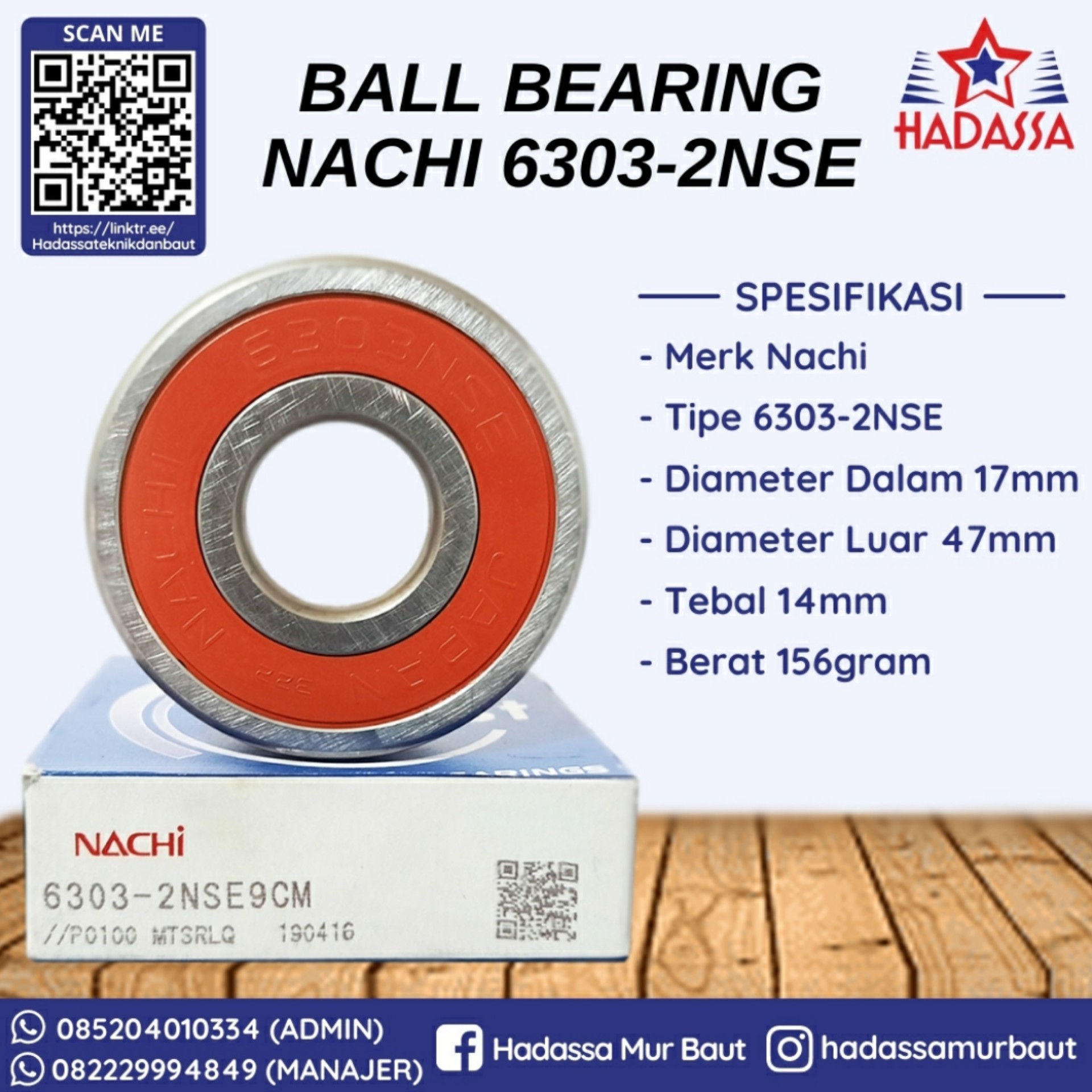 Ball Bearing Nachi 6303-2NSE