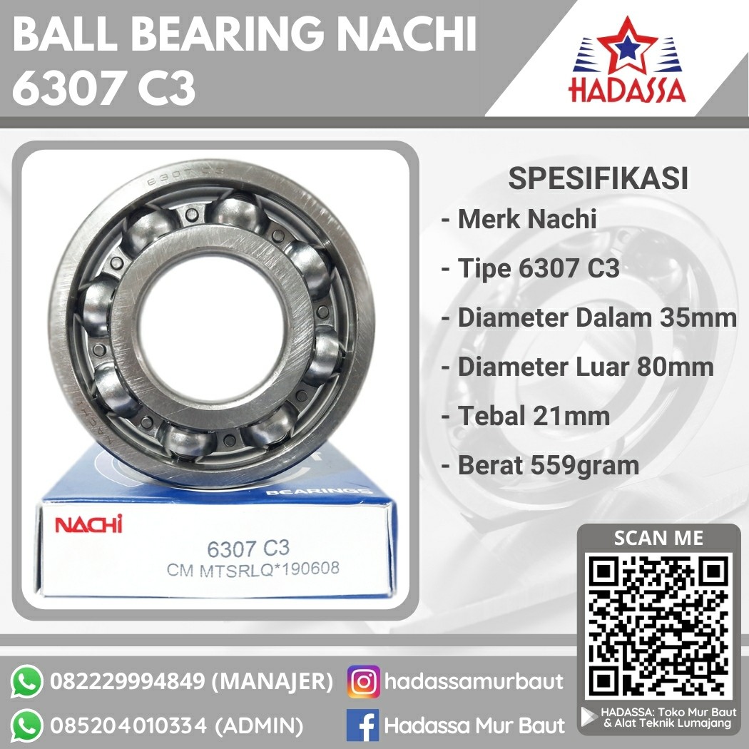 Ball Bearing Nachi 6307 C3