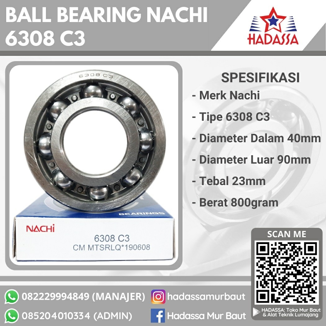 Ball Bearing Nachi 6308 C3