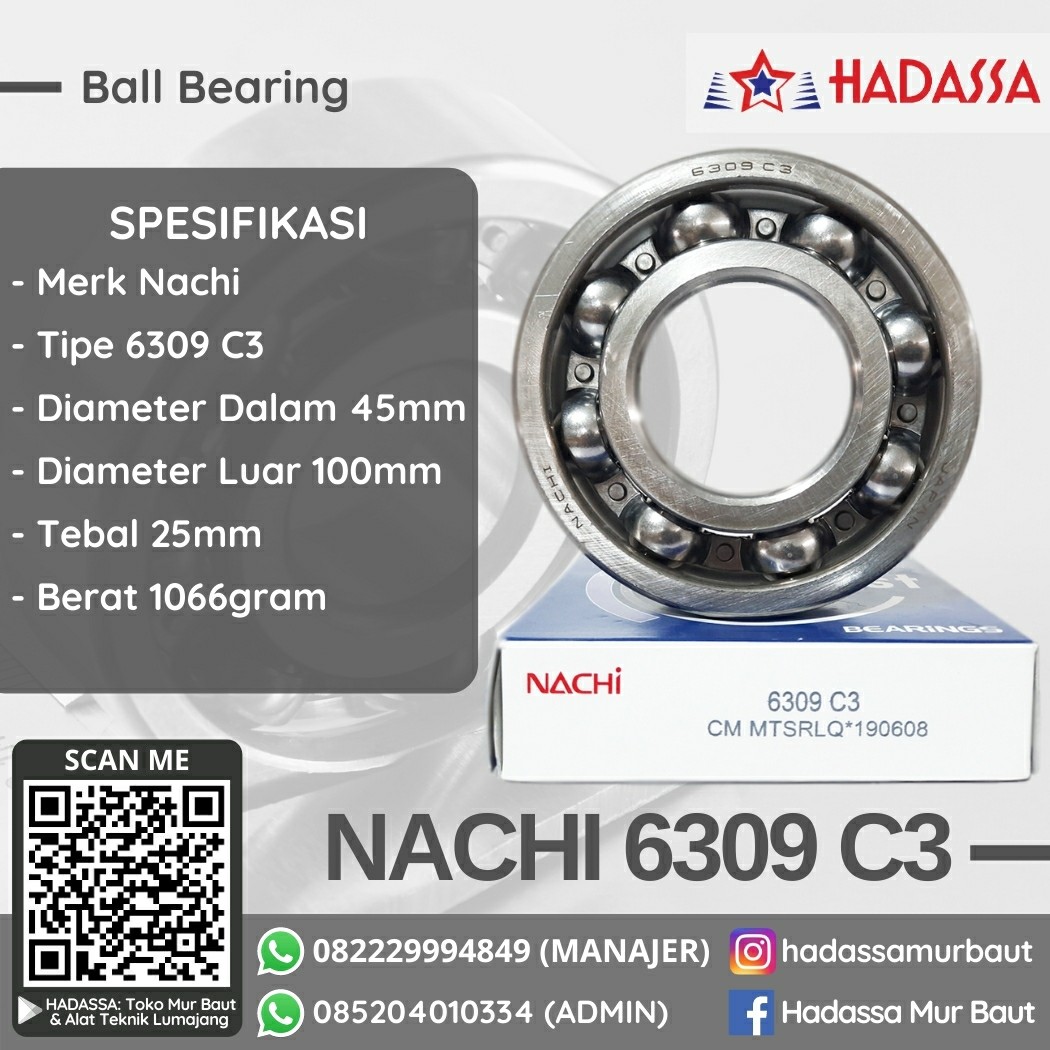 Ball Bearing Nachi 6309 C3