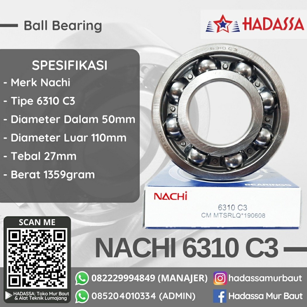 Ball Bearing Nachi 6310 C3