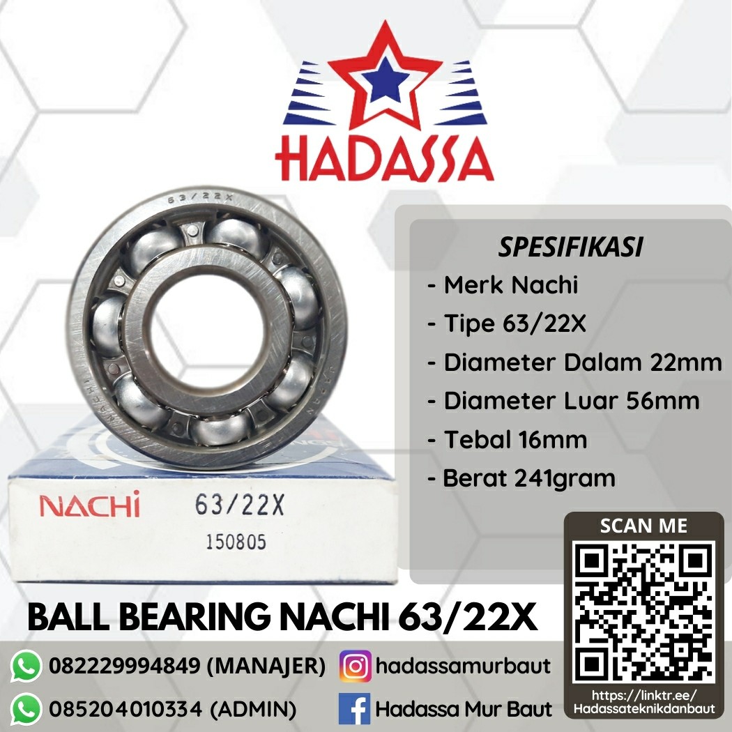 Ball Bearing Nachi 63per22X