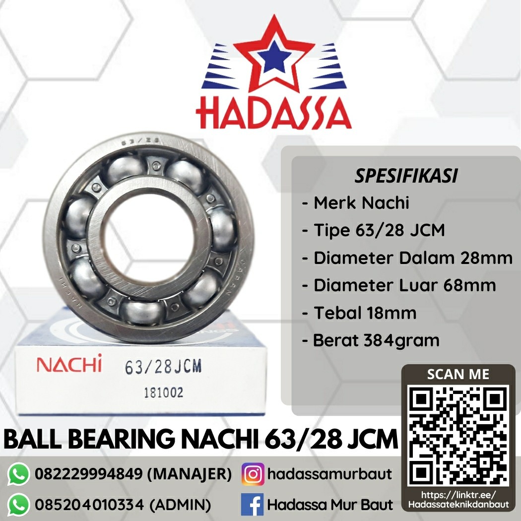 Ball Bearing Nachi 63per28 JCM