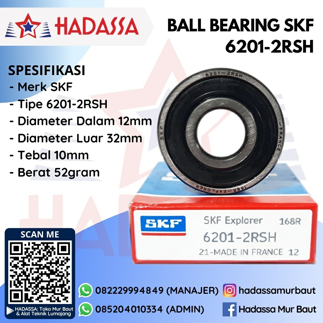 Ball Bearing SKF 6201-2RSH