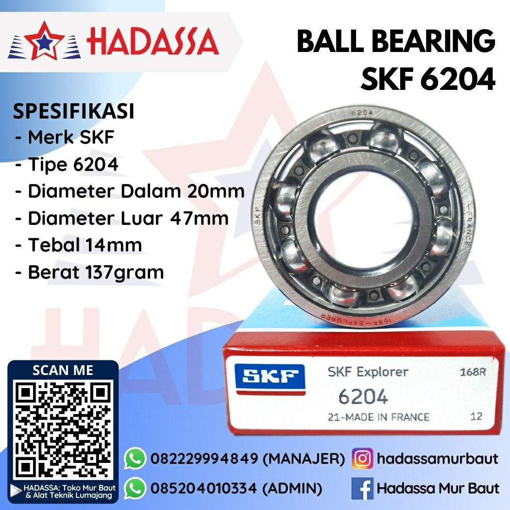 Ball Bearing SKF 6204