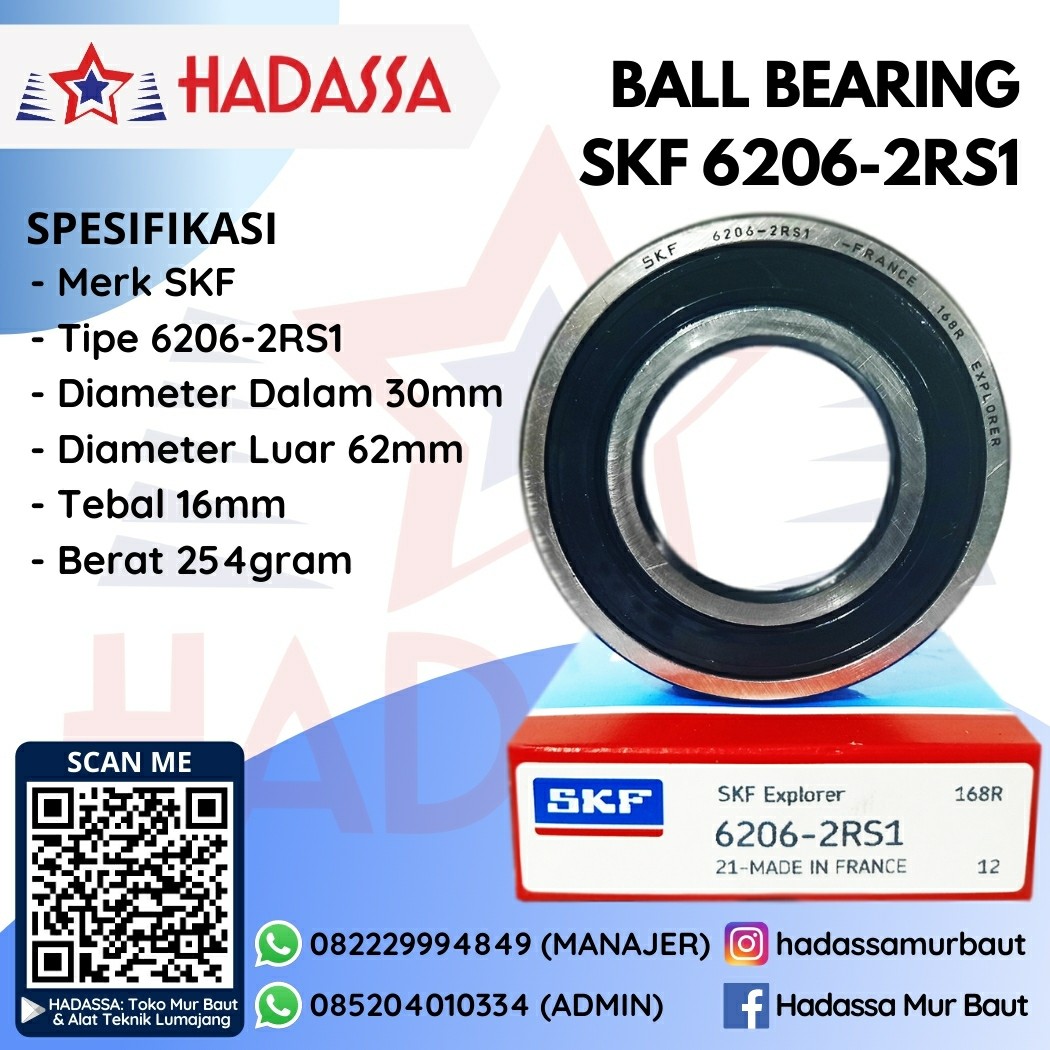 Ball Bearing SKF 6206-2RS1