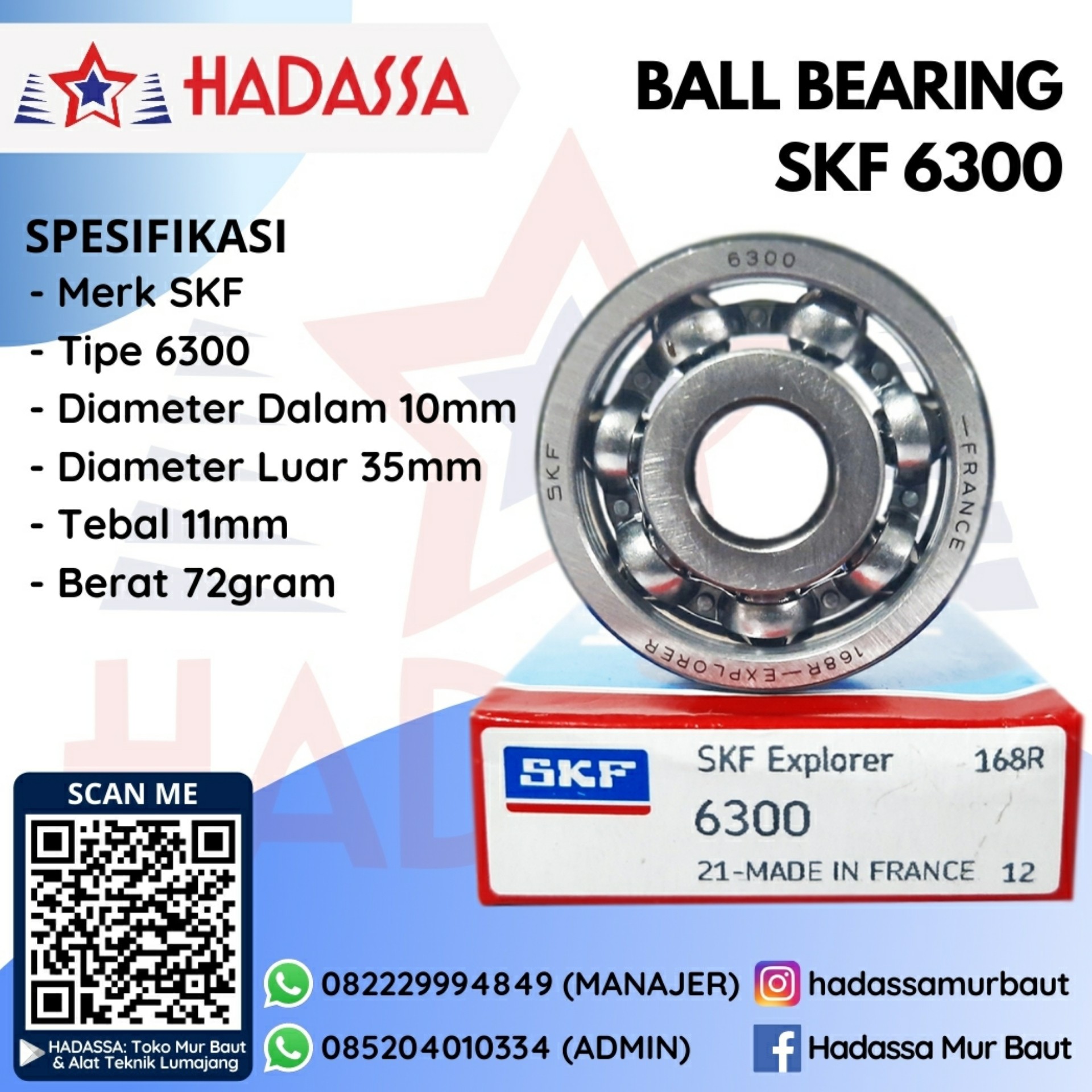 Ball Bearing SKF 6300