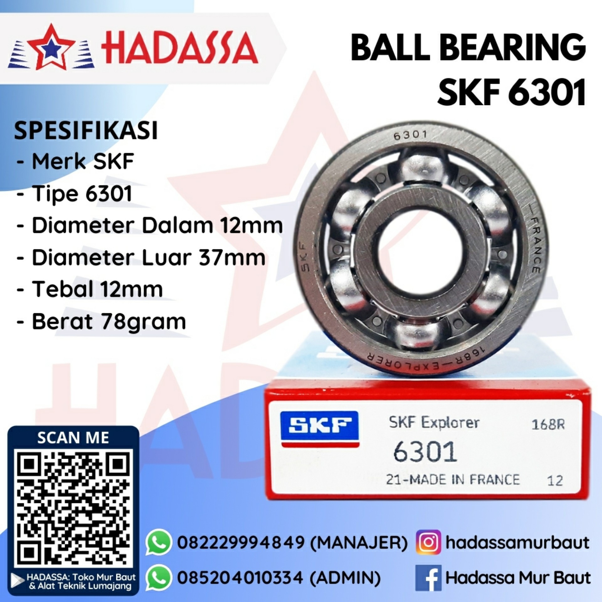 Ball Bearing SKF 6301