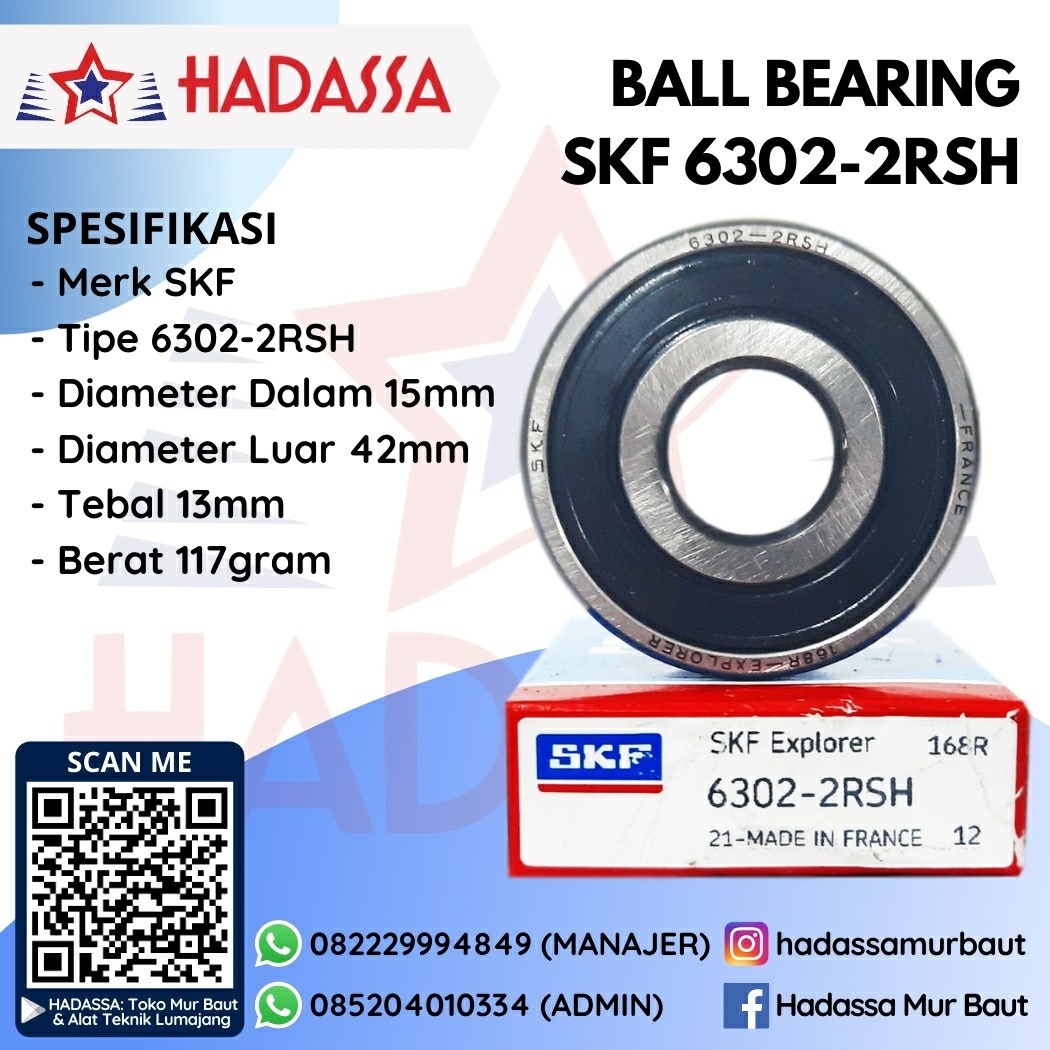 Ball Bearing SKF 6302-2RSH