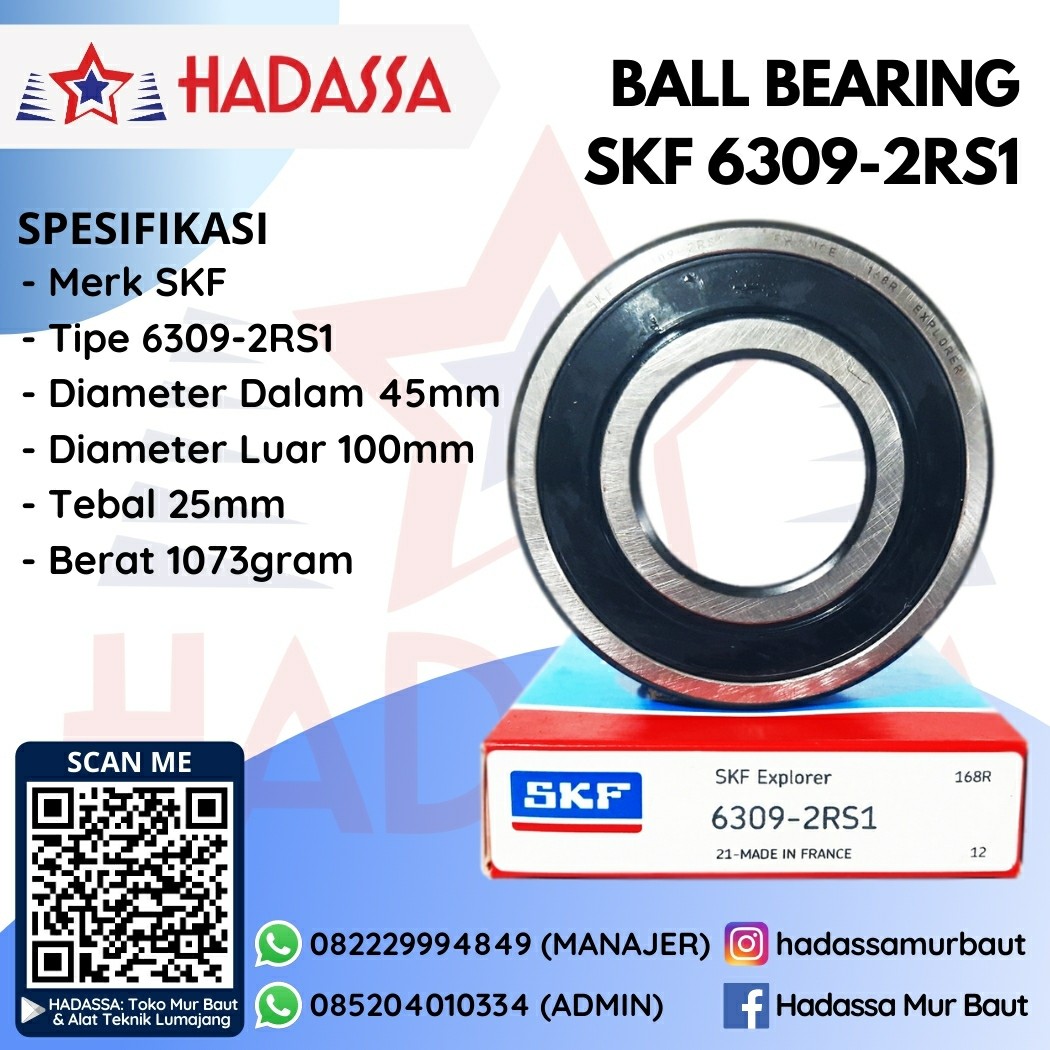 Ball Bearing SKF 6309-2RS1