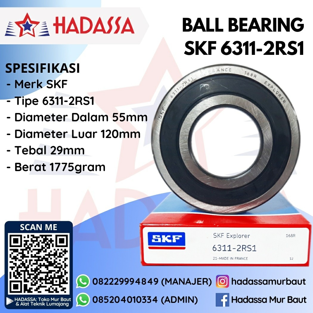 Ball Bearing SKF 6311-2RS1