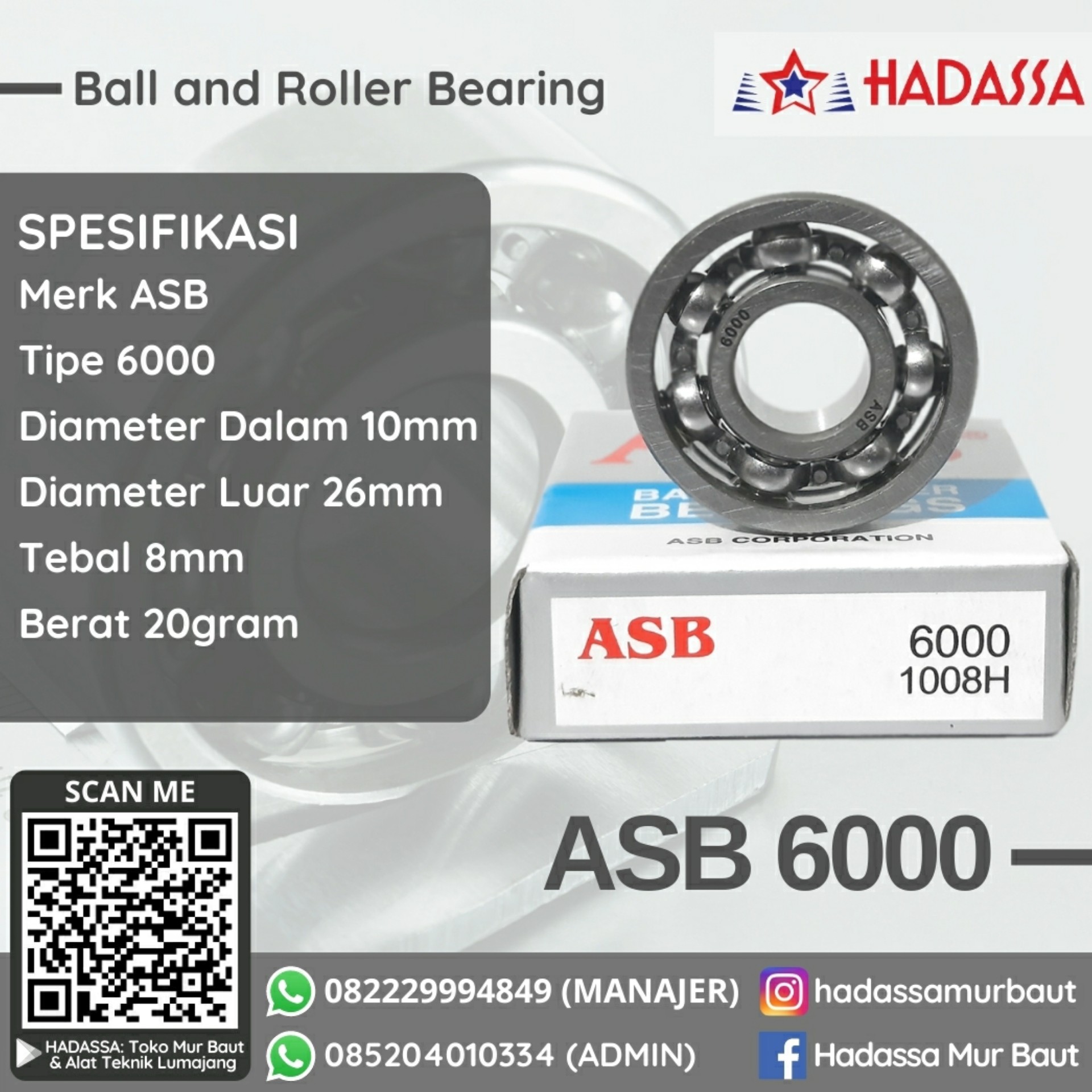 Ball and Roller Bearing ASB 6000