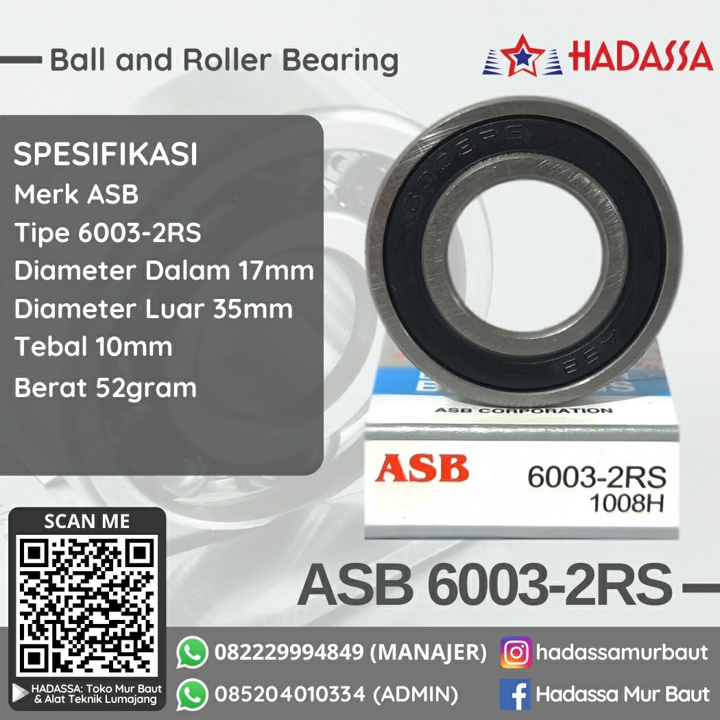 Ball and Roller Bearing ASB 6003-2RS