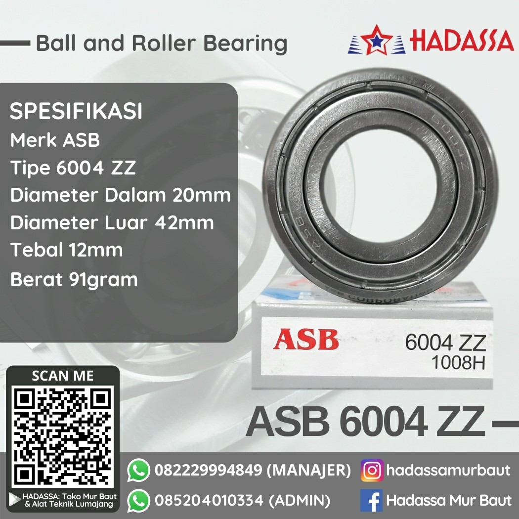 Ball and Roller Bearing ASB 6004 ZZ