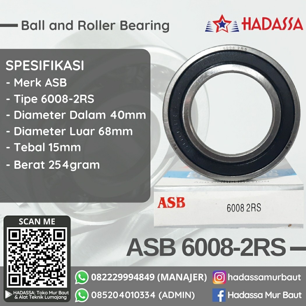 Ball and Roller Bearing ASB 6008-2RS