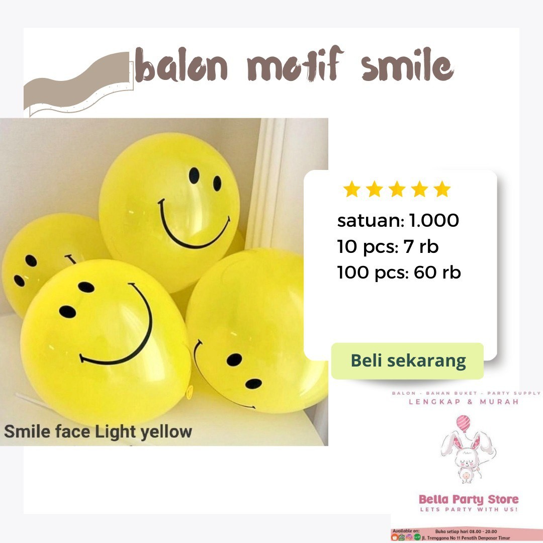 Balon Latex 12 Inch Motif Smile