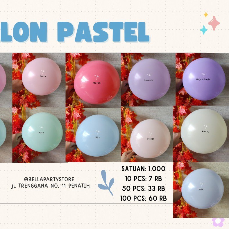 Balon Latex 12 Inch Pastel 2