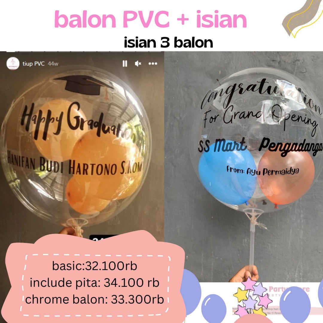 Balon PVC Balon Bobo  Isian 3 Balon