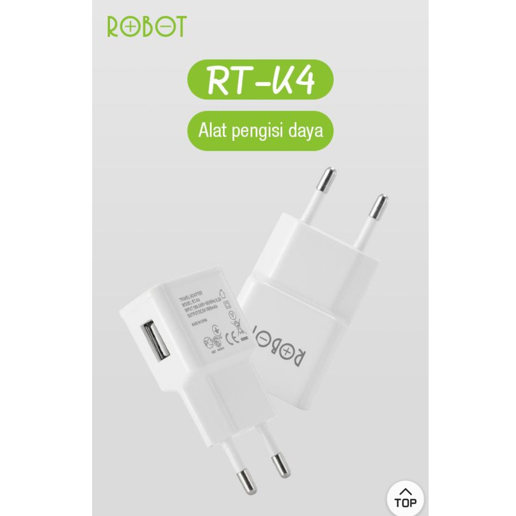 Batok Charger Robot Rt-K4 Single Usb-Adaptor Charger Robot Rt-K4